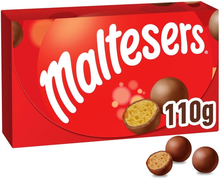 Maltesers Milk Chocolate Gift Box 110g – Chocolate Sweets with Crunchy Honeycomb Centre, Chocolate Gift, Sharing Chocolate, Snack Box & Hamper Filler
