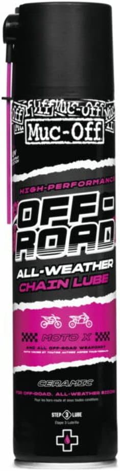 Muc-Off Off-Road Motorcycle Chain Lube, 13.5 fl oz - Motorcycle Chain Lubricant, Chain Wax for All Conditions - Chain Oil for Motocross, MX, Dirt Bike