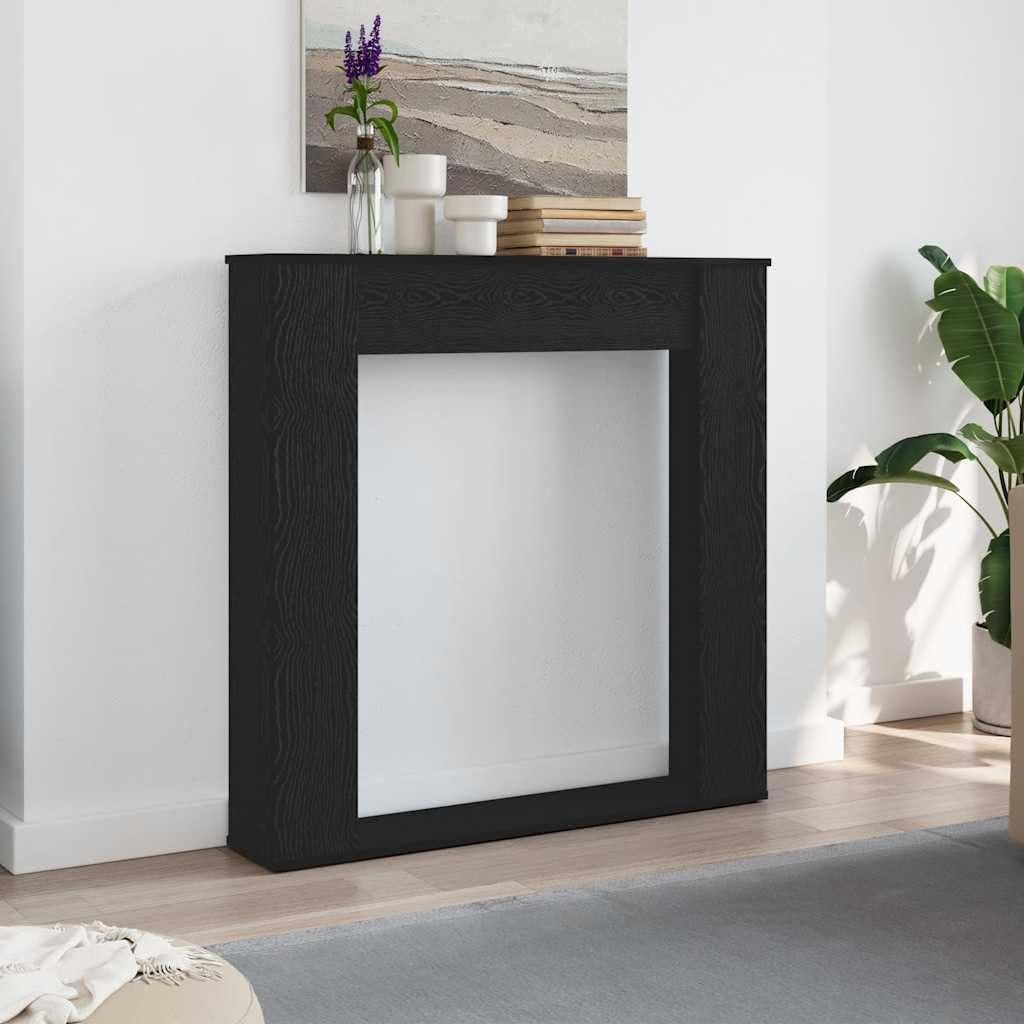 Fireplace Surround, Fire Surround Fireplace Mantel Black Oak 100x20x100 cm Engineered Wood