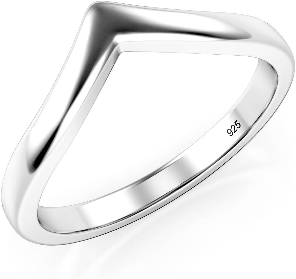 Metal Factory 925 Sterling Silver Chevron Stackable Ring