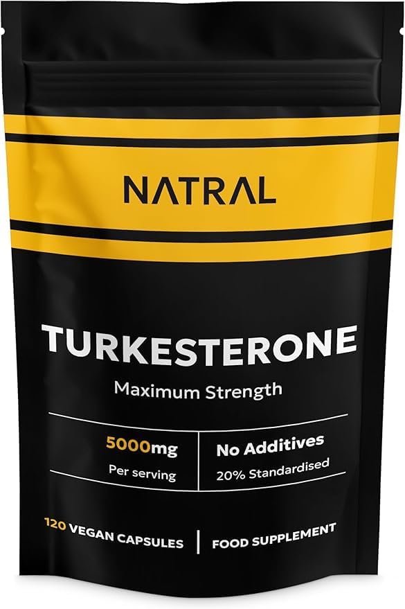 Turkesterone Supplement 5000mg - 120 Caps High Strength - Standardized to 20% Ajuga Turkestanica Extract - for Muscle and Strength - Pure Extract No Additives Or Filler