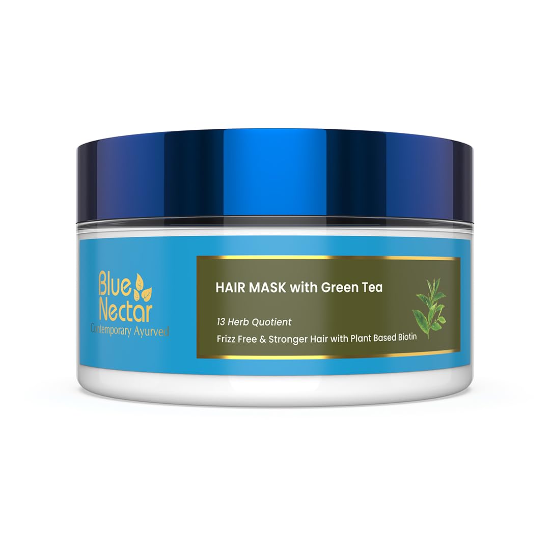 Blue Nectar Anti Frizz Hair Mask for Dry & Frizzy Hair | Enriched with Natural Herbs for Hair Growth (13 herbs, 7 Oz)