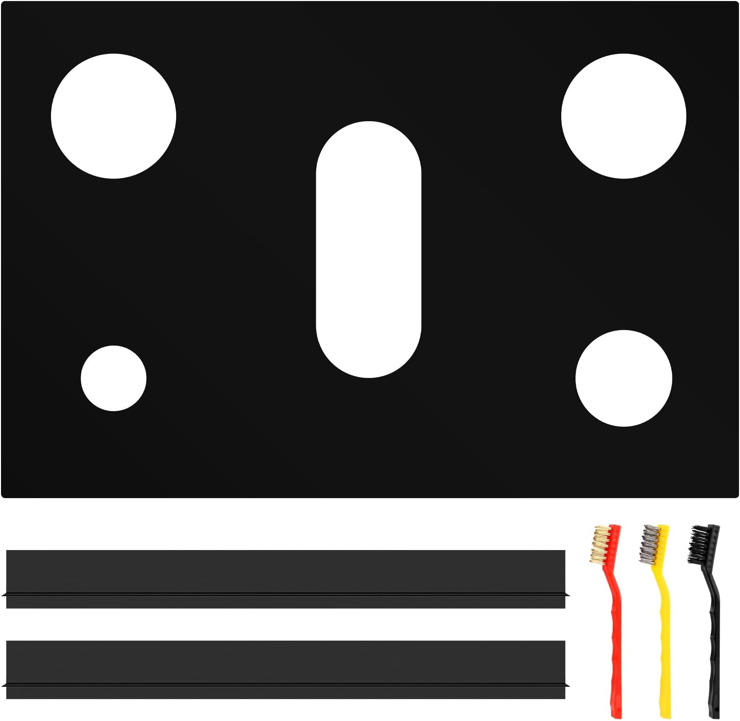 Stove Cover, with 2pcs Stove Gap Covers & 3pcs Cleaning Brushes Reusable Gas Top Liner Stove Protector Mat for Samsung Gas Stove, Non-Stick Stove Liners for Gas Burners, Easy to Clean