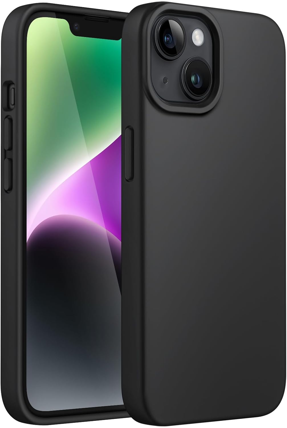 JETech Silicone Case for iPhone 14 6.1-Inch, Silky-Soft Touch Full-Body Protective Phone Case, Shockproof Cover with Microfiber Lining (Black)