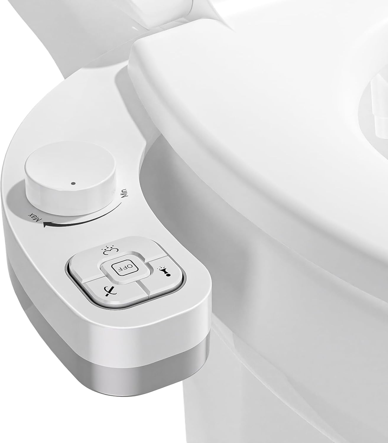 PIKETS Bidet Attachment for Toilet, Dual Nozzle (Frontal and Rear Wash) Non-Electric Fresh Water Bidet Toilet Seat Attachment with Nozzle Self Cleaning, Adjustable Water Pressure (White)