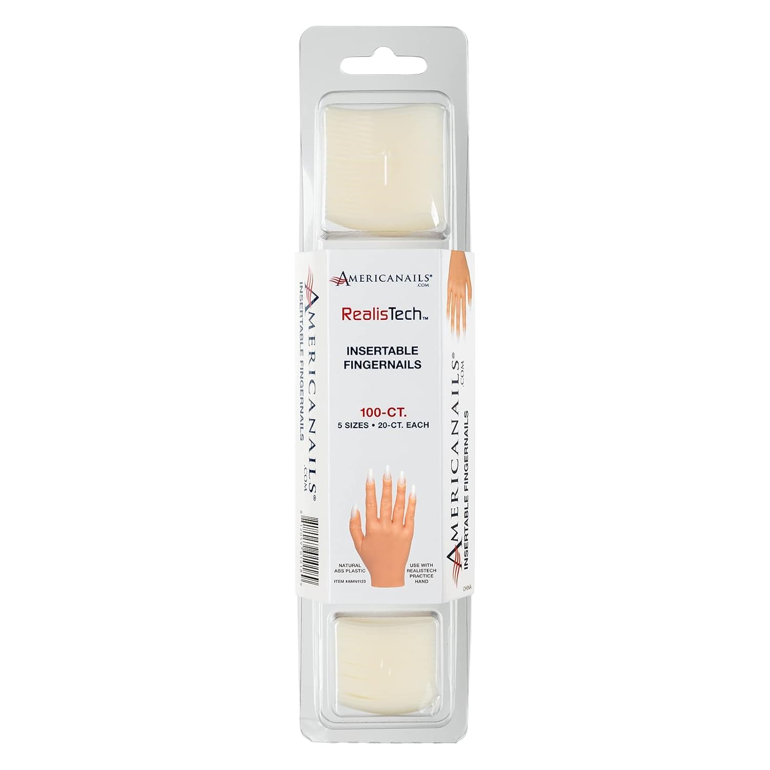 Americanails RealisTech Practice Hand Insertable Fingernails 100ct