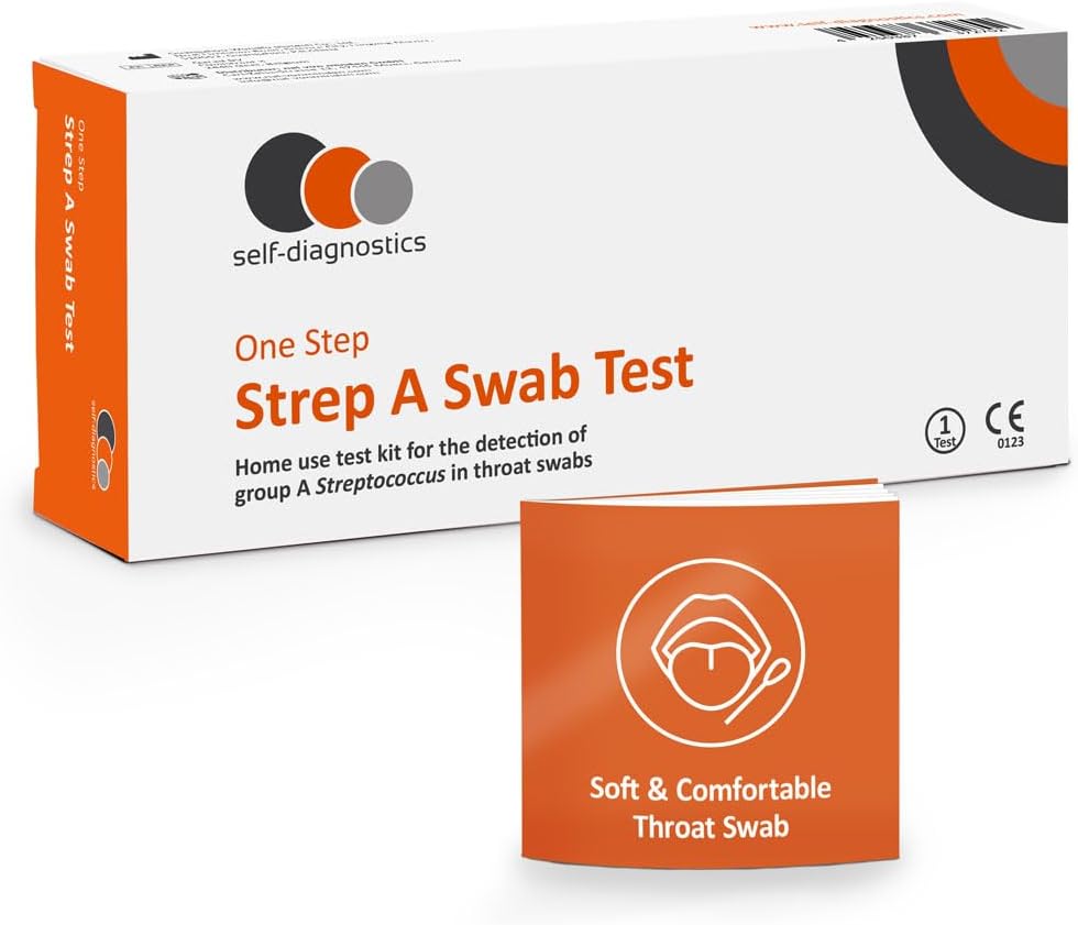 self-diagnostics Strep A Test - Rapid Strep Throat Test - Streptococcus Test Home Kit for The Detection of Group A Antigen - Promoting Domestic Well-Being for The Whole Family