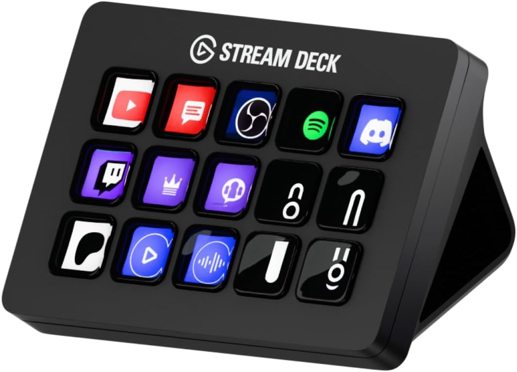 Elgato Stream Deck MK.2 – Studio Controller, 15 macro keys, trigger actions in apps and software like OBS, Twitch, ​YouTube and more, works with Mac and PC