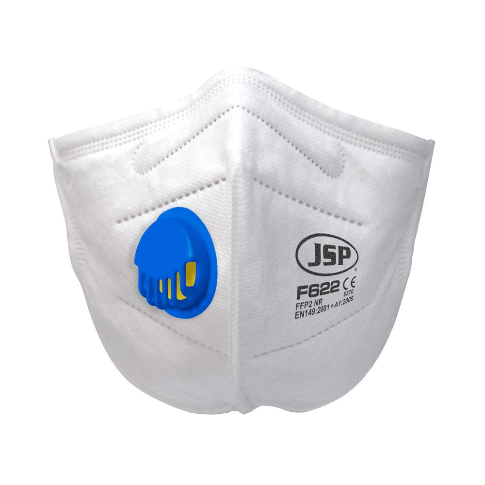 JSP - Safety Disposable Vertical Fold Flat Mask FFP2V (F622) Pack of 2 - Retail Ready