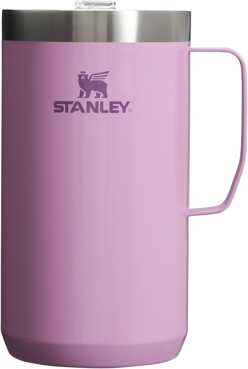 Stanley Stay-Hot Camp Mug 24 oz | Press Fit Drink Through Lid | Cup for Coffee, Tea and Drinks | Insulated Stainless Steel Coffee Mug | BPA-Free | Lilac Gloss