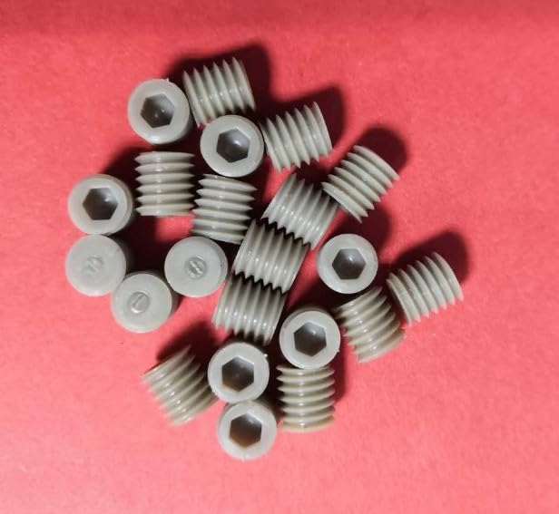 Generic PEEK fastening screw jackscrew jack bolt grub screw headless screw set screw Flame retardant corrosion Polyetheretherketone - (Size: M6x6)