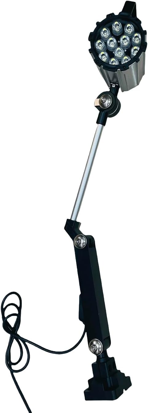 12W LED Work Lights 24V IP68 Adjustable Aluminum Alloy Industrial Lighting Machine Light for Lathe, CNC Milling Machine, Drilling Machine - Long Arm (12)
