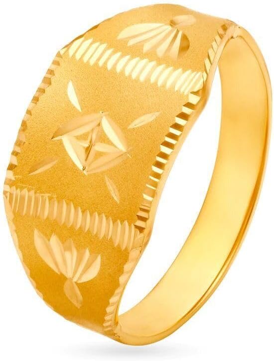 Real 22K/18K Fine Yellow Gold Certified Mens Statement Ring