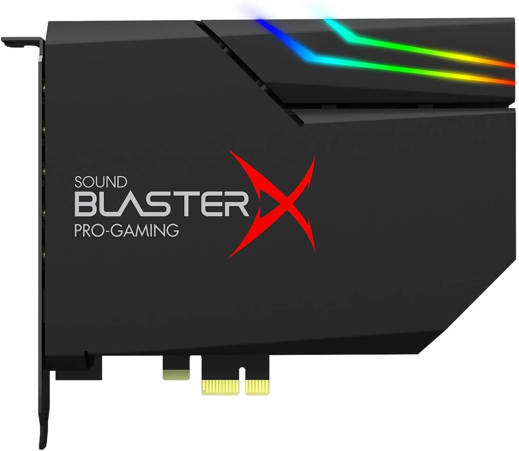 CREATIVE Sound Blaster PCIe Gaming Sound Card and DAC with Dolby Digital and DTS, Xamp Discrete Headphone Bi-amp, Up to 122dB SNR, RGB Lighting System, SB1740, Black