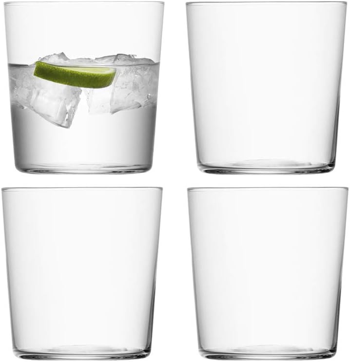 LSA International Gio Tumbler (small) 390 ml Clear | Set of 4 | Dishwasher Safe | GI17
