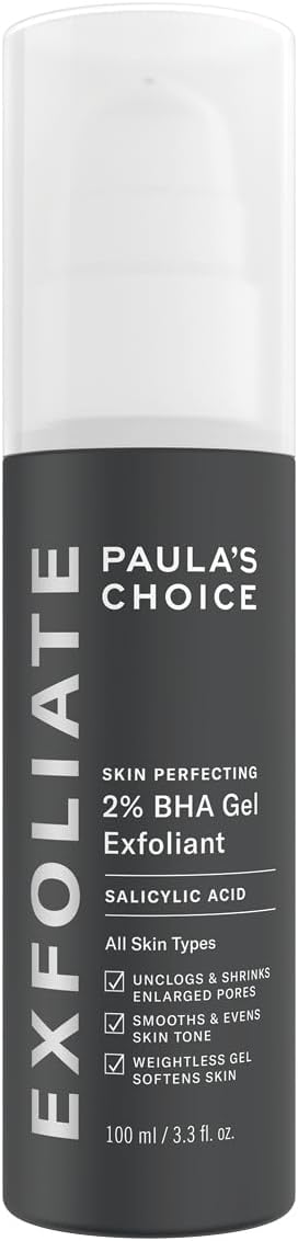 Paula's Choice SKIN PERFECTING 2% BHA Gel Exfoliant - Face Exfoliator Targets Blackheads & Enlarged Pores - Exfoliating Peel with Salicylic Acid - All Skin Types - 100 ml