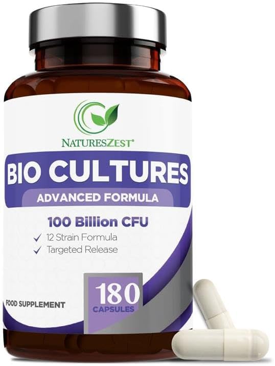 Bio Cultures Complex Probiotics & Prebiotics 100 Billion CFU - 6 Month Supply - Pro biotics for Gut Health with Lactobacillus & Saccharomyces Boulardii - Vegan Probiotics for Men & Women - 180 Caps