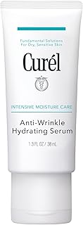 Curel Japan Anti-Wrinkle Hydrating Serum, Lightweight Serum, Fragrance Free & Colorant Free, Sensitive Skin Serum, 1.3 Oz