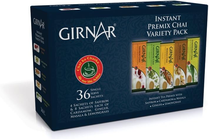 Girnar Instant Premix Chai - Variety Pack (36 Sachets)