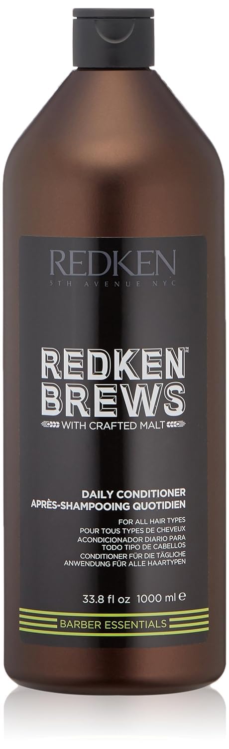 Redken Brews Daily Conditioner For Men - Detangles, Strengthens and Moisturizes Dry Hair For Softness, For All Men's Hair Types