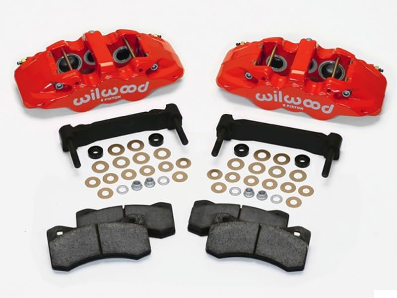 Wilwood 140-12629-R AERO6 Front Red Caliper and Bracket Upgrade Kit for 1997-2013 Corvette C5 & C6