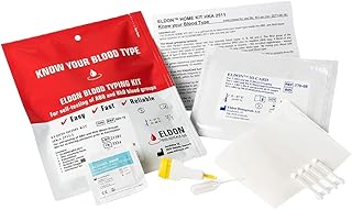 Eldoncard INC Blood Type Test (Complete KIT) - Find Out if You are A, B, O, AB & RH- Results in Minutes - Air Sealed Envelope, Safety Lancet, Micropipette, Cleansing Swab - 1 Pack