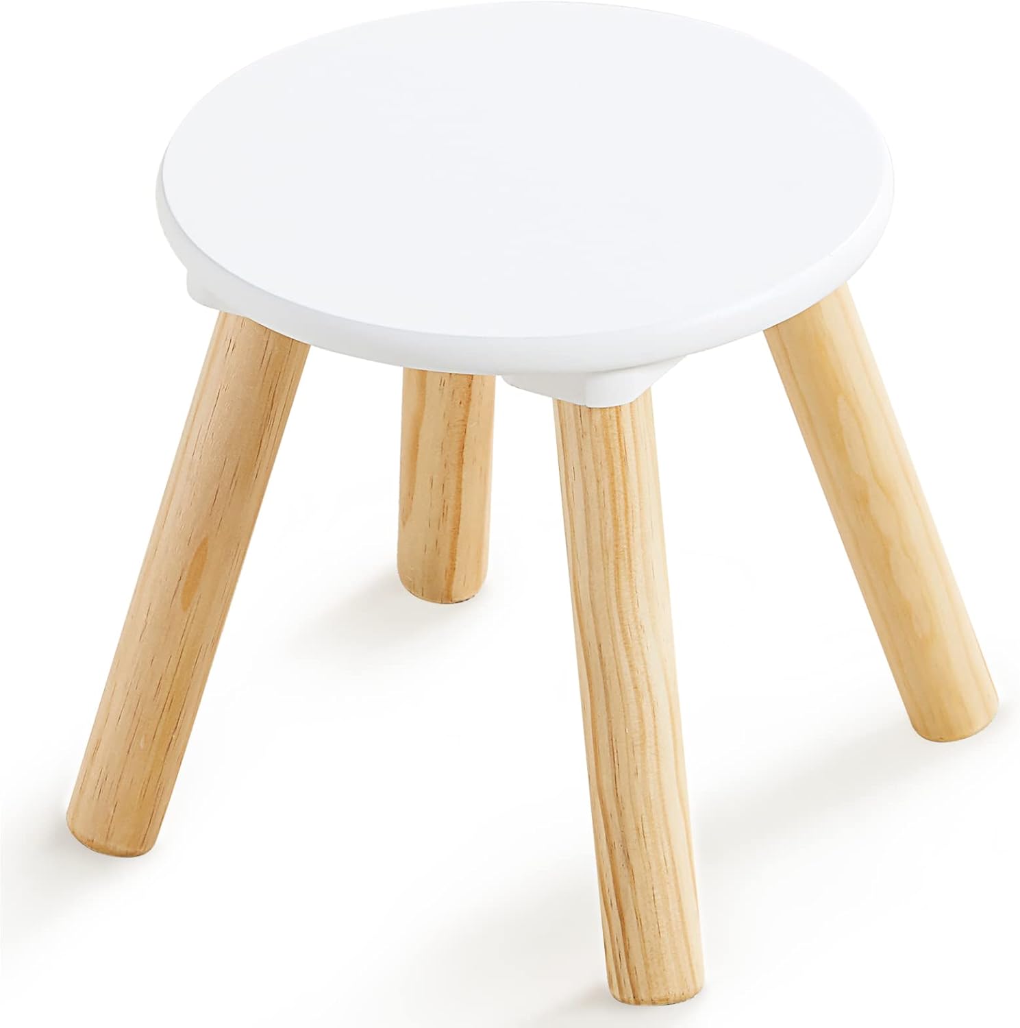 Beright Wooden Step Stool for Kids, 9 Inch Children's Stool fit with Sensory Table, Sturdy Sitting Stool with Assembled Four-Legged, for Children, Toddler