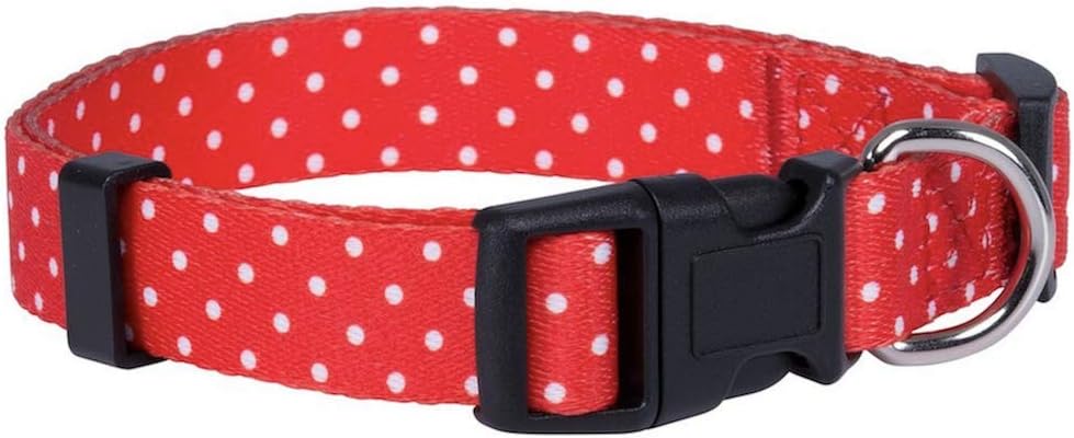 Native Pup Polka Dot Dog Collar, Adjustable for Small, Medium, Large Dogs, Cute Fabric for Boy, Girl