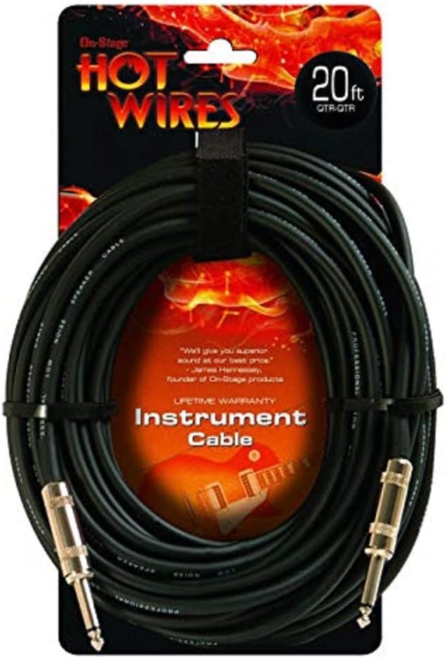 On-Stage IC-20 Instrument Cable (QTR-QTR, 20')