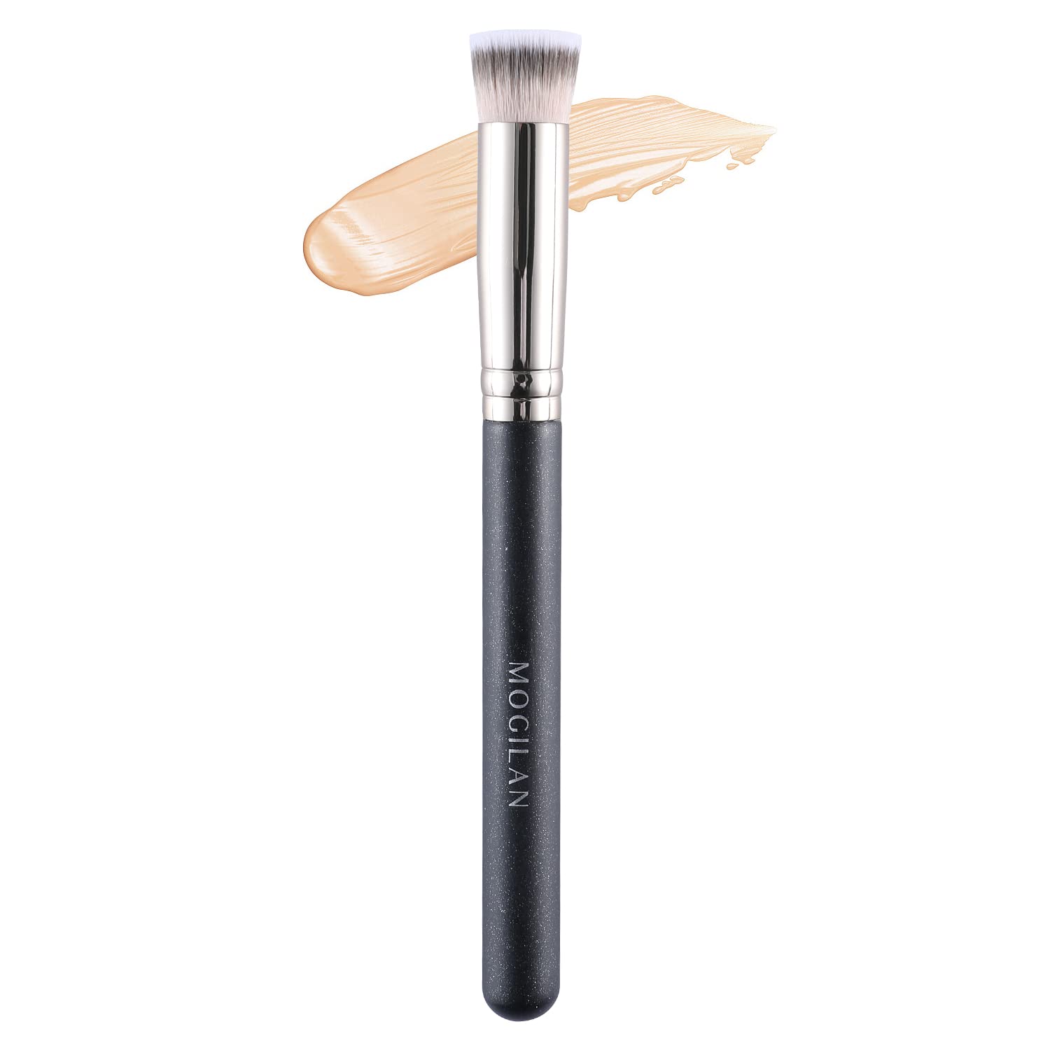 Liquid Foundation Brush for Under Eye Mini Flat Concealer Brush for Eyebrows Eyeliner Defining Eyeshadow Blending with Liquid Cream Gel Makeup Soft Vegan Synthetic Bristles Face Brush