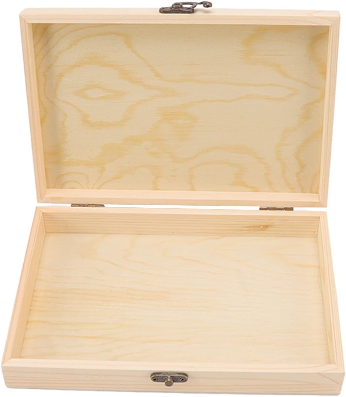 TOPINCN Cigar Humidor, Wood Cigar Box Rectangular Pine Cigar Box Large Capacity Travel Storage Cigar Case DIY Cigar Storage Box with Lid for Tea Calligraphy Cigars