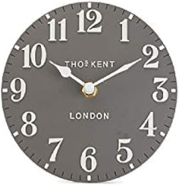 Thomas Kent Arabic Design Dolphin Grey Mantel Clock - 6" London