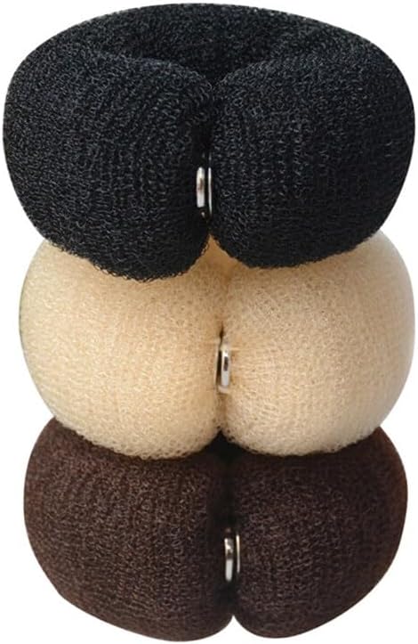 3PCS 20cm Donut Hair Bun Maker - Ring Style DIY Hair Foam Ring Shaper - Snap Roll Bun Tool for Women (3 Colors)