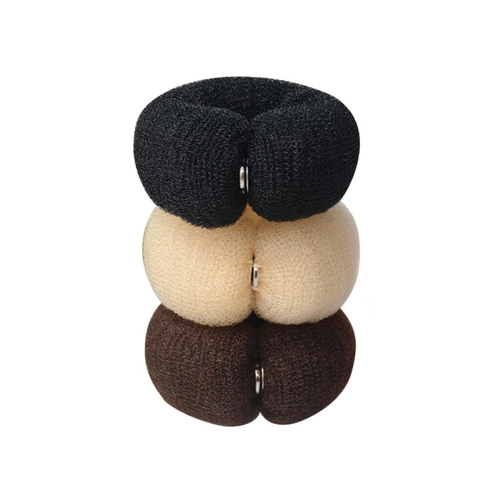 3PCS 20cm Donut Hair Foam Ring Shaper Snap Roll DIY Tool for Women (3 colors)