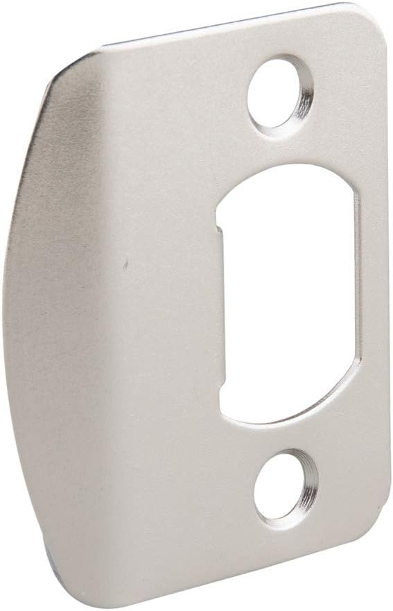 EZ-FLO 57864 Universal Door Strike Plate with Screws, 2-1/4 inch x 1-7/16 inch, Satin Nickel, 2 Pair