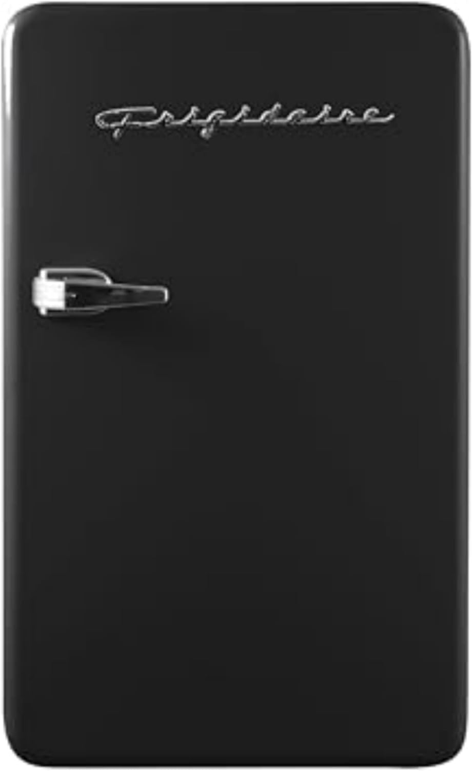 Frigidaire Retro Compact Refrigerator with Chiller, 3.2 cu ft Countertop Fridge, Built-In Bottle Opener, Rounded Corners, Premium, for Office, Bedroom, Dorm Room, Cabin, 18.5D x 20W x 31.5H (Black)