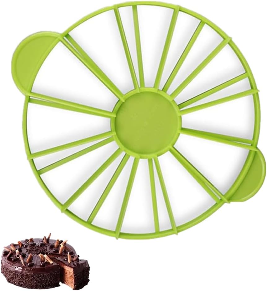 Round Cake Slice & Pie Slicer Marker, 10 or 12 Slices Cake Divider, Double Sided Cake Portion Marker,Cheesecake Cutter Works for Cakes Up To 10-Inches Diameter