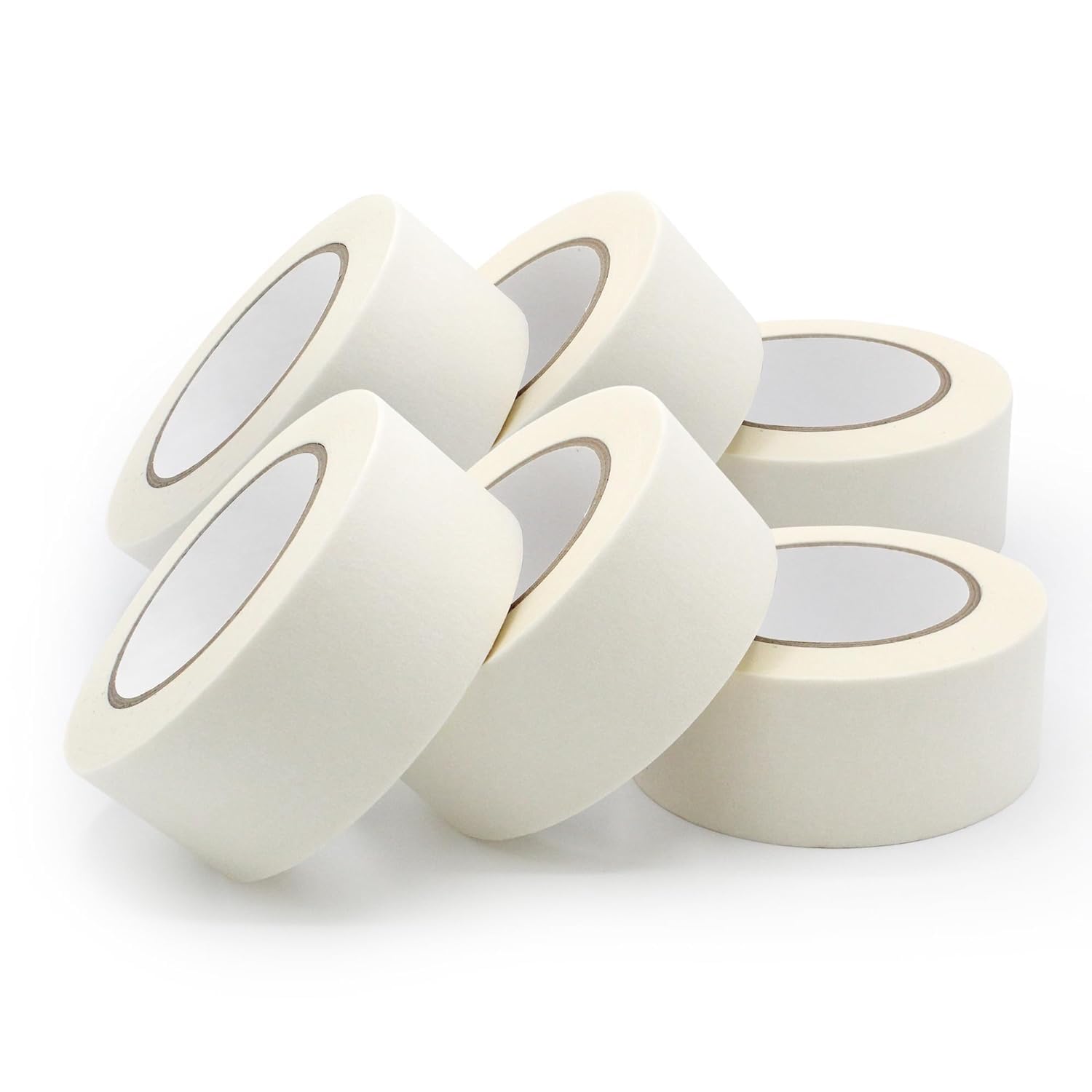 Pack Of 6 Masking Tape 48mm Wide 50 Metre Rolls Masking Tape For Painting for Professional and Painters Tape Ideal For Painting Tape Decorators Tape Perfect Low Tack Masking Tap