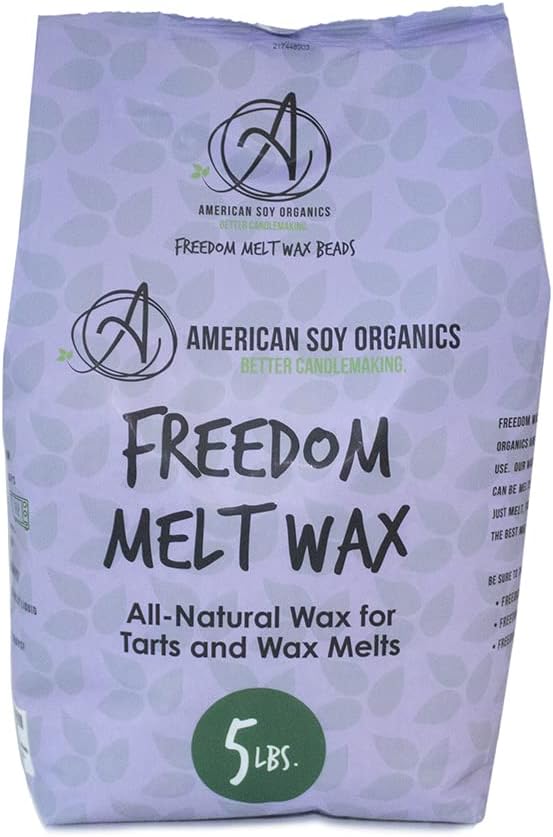 Freedom Soy Wax Beads for Wax Melts Making - Natural Candle Making Supplies - Paraffin-Free, Beeswax-Free Candle Wax for Tarts, Tealights, Wax Melts and Cubes, 5 lbs