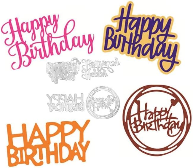 Happy Birthday Cutting Dies Metal Die Cuts Stencils for DIY Scrapbooking Album Decorative Embossing Paper Dies for Card Making