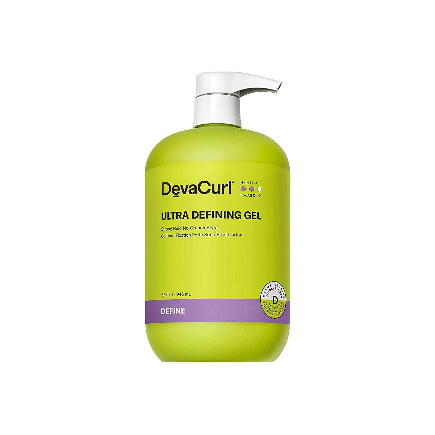 DevaCurl Ultra Defining Gel Strong Hold No-Crunch Styler | Non-Flaking Formula | Non-Sticky