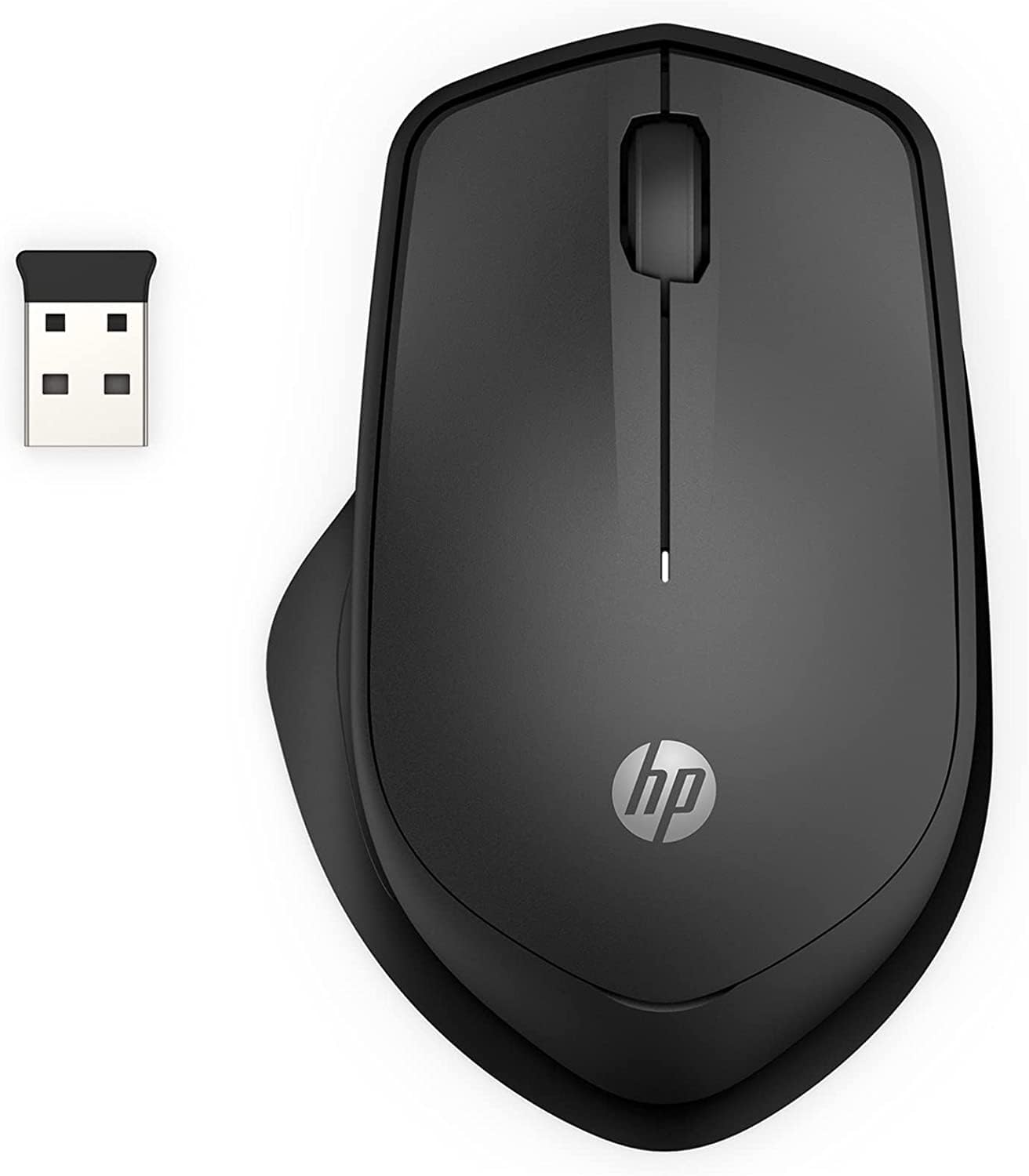 HP 280 Silent PC Wireless Mouse | HP Blue Optical Technology | 1600 DPI to track precisely on any surface | 90% noise reduction | Comfortable & Ergonomic Design | USB A Dongle Included | Black
