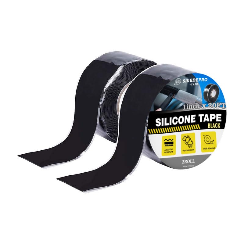 Seal Self Fusing Silicone Tape, 2 Rolls 1inx10' Weatherproof Pipe Repair Tape, Heavy Duty and Leak Proof Rubber Pipe Tape,Flex Seal Tape for Emergency Pipeline Repair/Cable Bandage/(Black)
