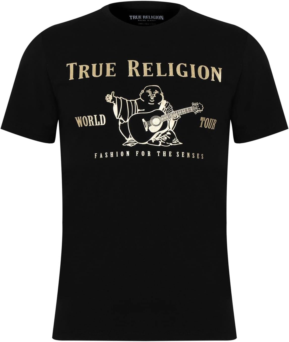 True Religion Men's Short Sleeve Metallic Buddha Tee