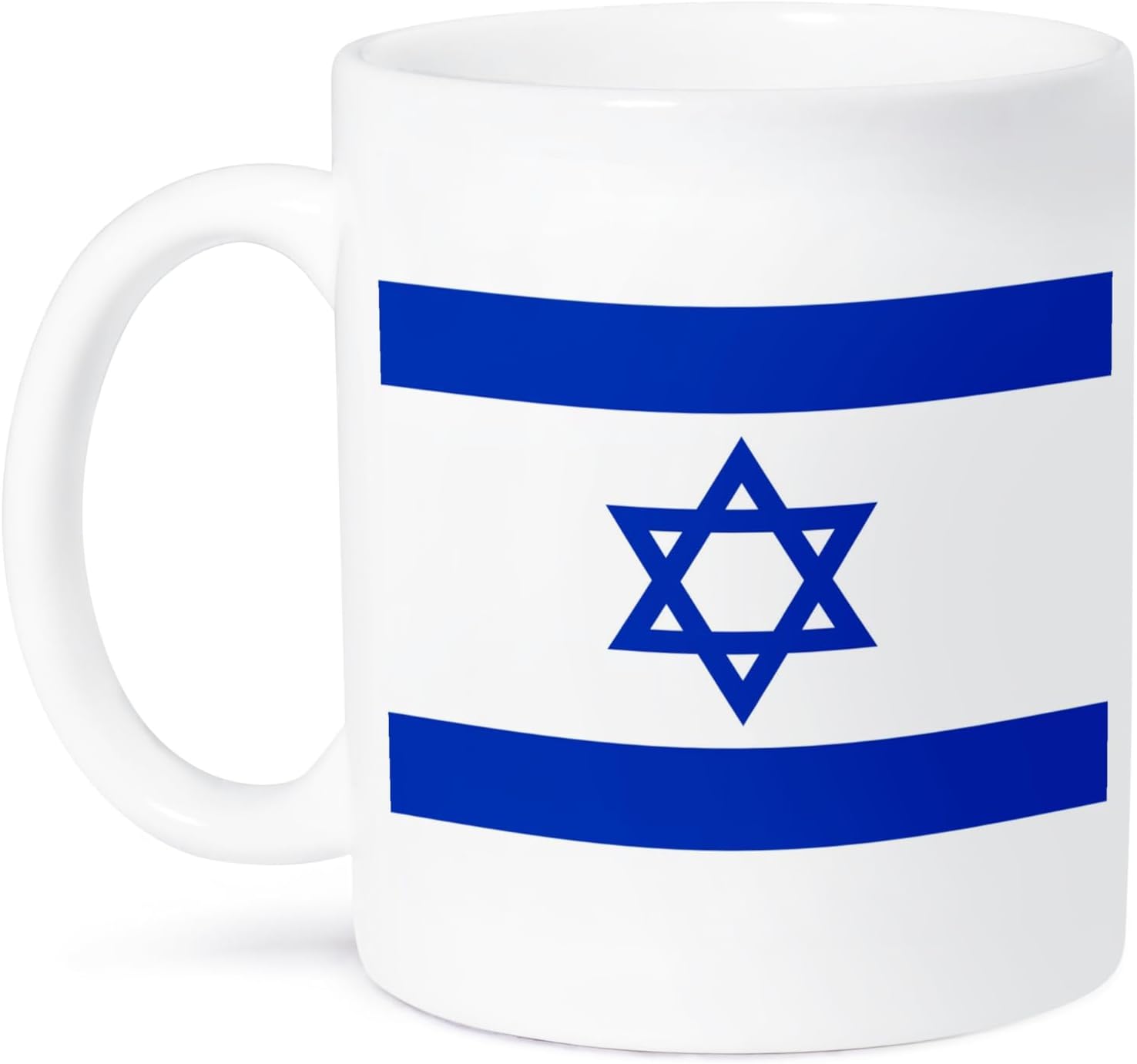 3dRose Israeli flag - Blue and white with magen David star - Jewish state of Israel - Judaism - Zionism - Ceramic Mug, 11-ounce