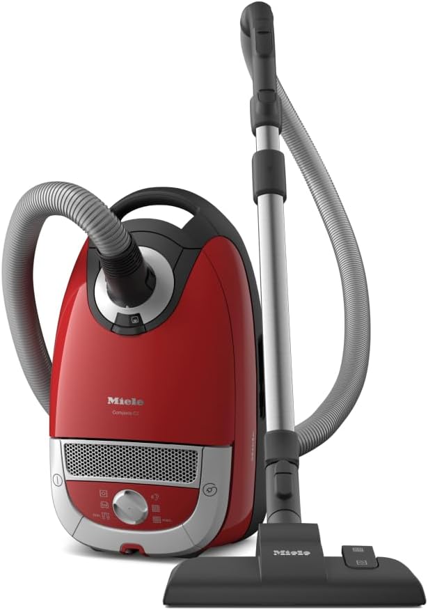 Miele Complete C2 Tango Vacuum Cleaner with Bag / 890 Watt / 4.5 L Dust Bag Volume / 3-Piece Accessories / 10 m Operating Radius/Universal Floor Nozzle/AirClean Filter/Mango Red