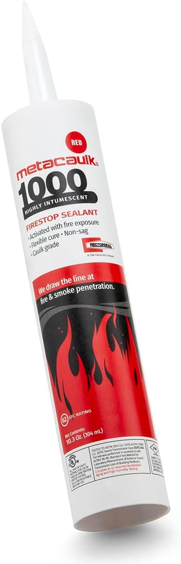 Rectorseal 66640 10.3-Ounce Cartridge Metacaulk 1000 Intumescent Firestop Sealant , Red