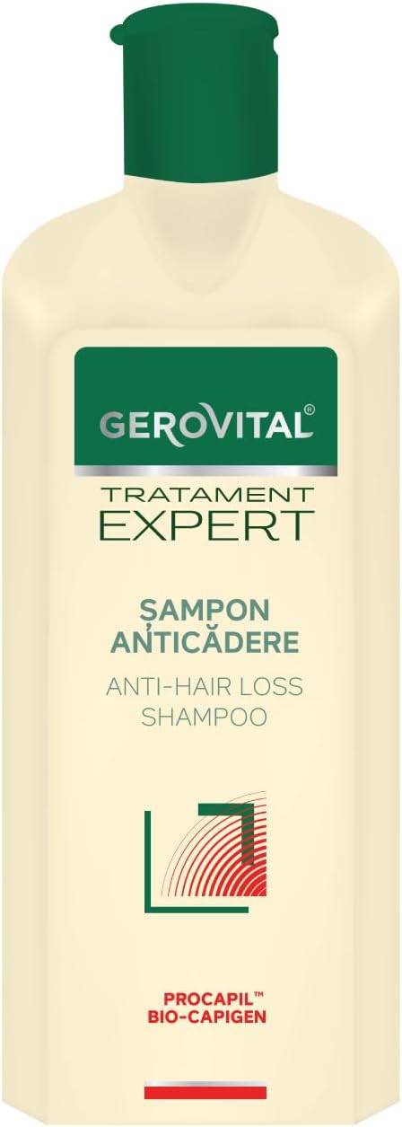 Anti-Hair Loss Shampoo, Significantly Reduces Hair Loss and Stimulates Its Growth, for a Stronger and Thicker Hair, 400 ml, Gerovital Tratament Expert