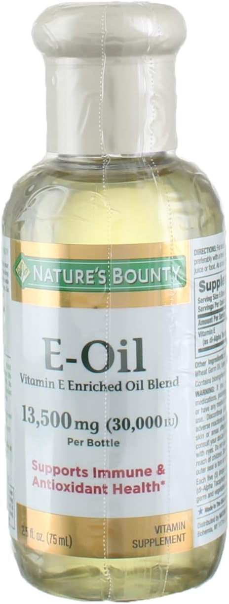 Nature’s Bounty Vitamin E Oil, Supports Immune & Antioxidant, 30,000IU Vitamin E, Topical or Oral, 2.5 fl Oz