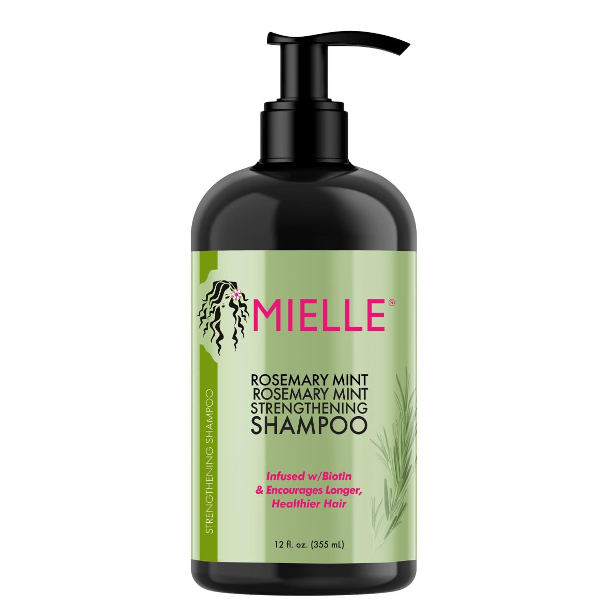 Mielle Organics Rosemary Mint Hair Strengthening Biotin Shampoo - Moisturizing Hair Shampoo for Women and Men to Gently Cleanse, Repair & Protect Strands (12 oz)